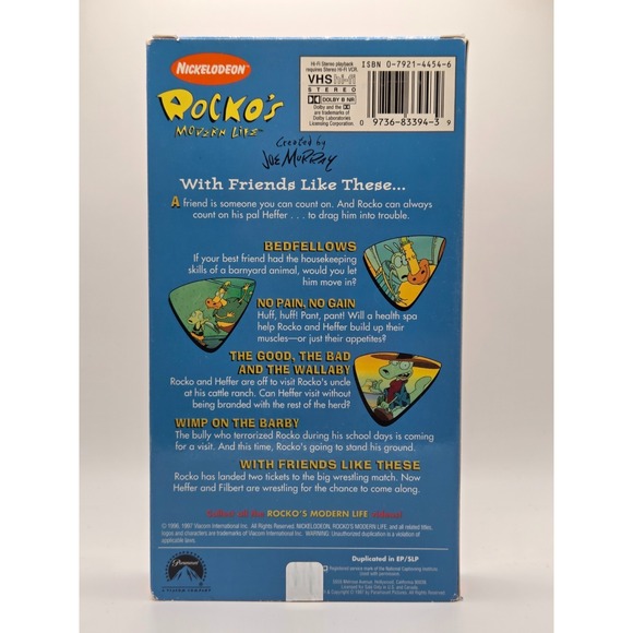 Rocko's Modern Life: With Friends Like These VHS 1997 Nickelodeon Orange Tape - Picture 3 of 7